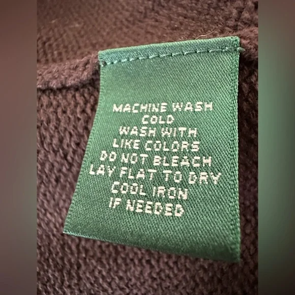 Lauren Ralph Lauren Women Knit Full Zip Long Sleeve Sweater In Brown Size Medium - Picture 8 of 8